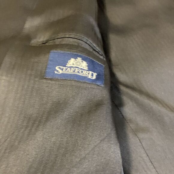 Stafford Suit Jacket 48L Navy Blue 3 Button Blazer - Picture 10 of 16